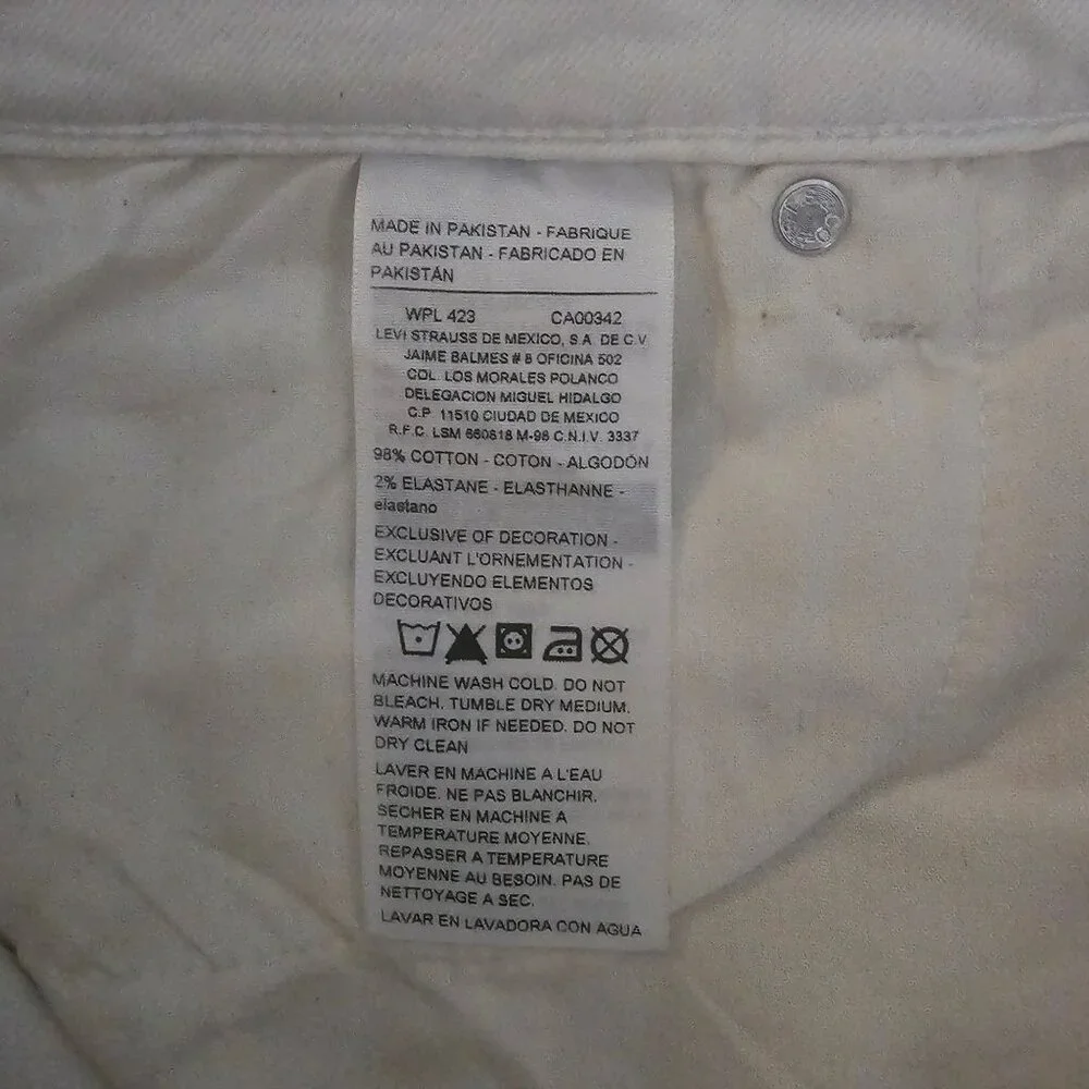 DENIZEN From Levi's High‎ Rise Denim Shorts White Women's Size 16 W33